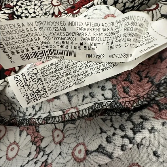 Zara Woman Red Black White Floral Daisy Mini Dress Size Medium Blogger Favorite - Picture 6 of 13